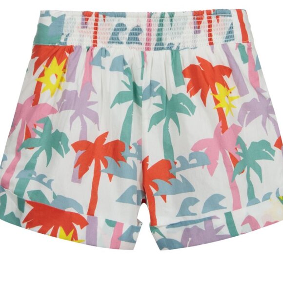 NWT Stella McCartney Kids Rainbow Palm Trees Cuffed Cotton Shorts - Picture 2 of 2